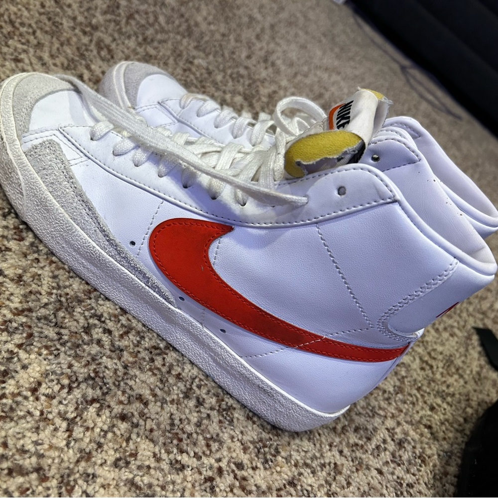 Nike White and Orange High-Tops